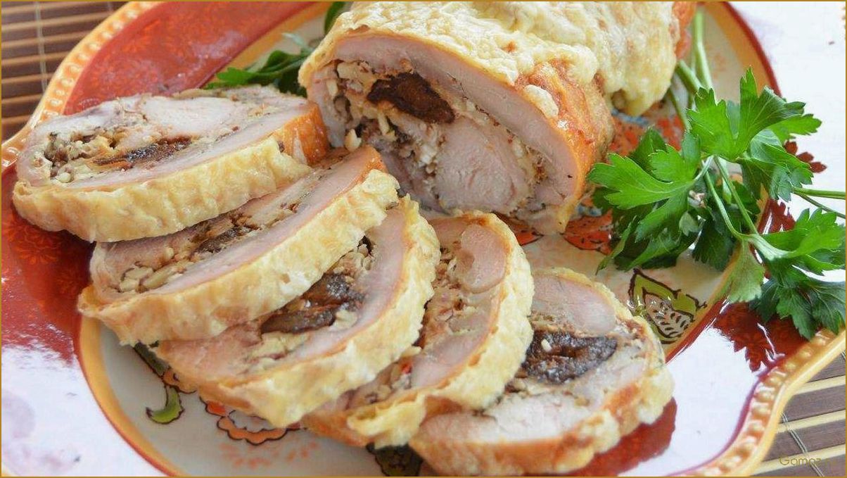 Рулет с грибами и сыром — вкусное и сытное блюдо для всей семьи