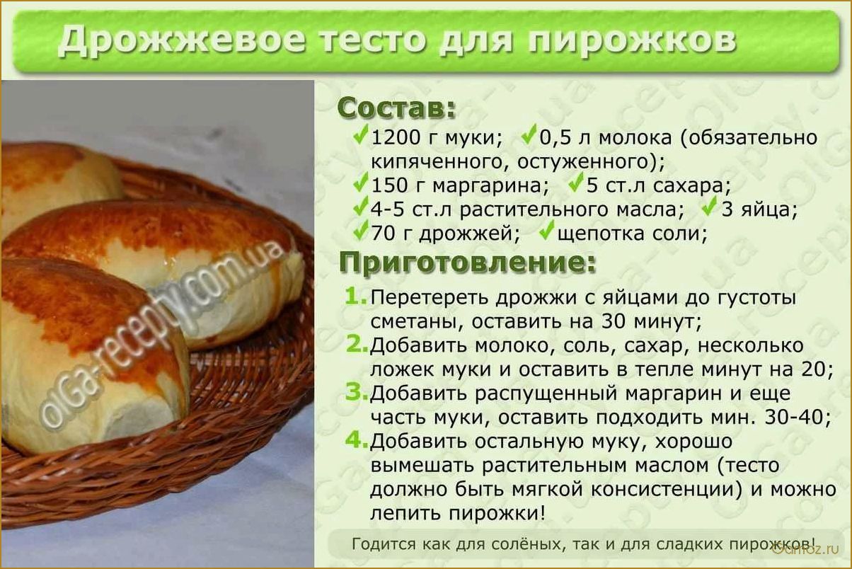 Рецепт приготовления вкусного и нежного теста на пирожки