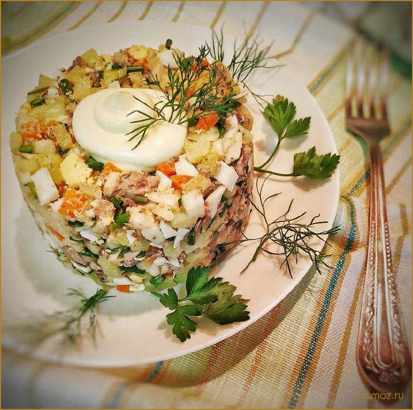 (салат, консервированной, рыбой, рецепты, полезные) Салат с консервированной рыбой — рецепты и полезные свойства
