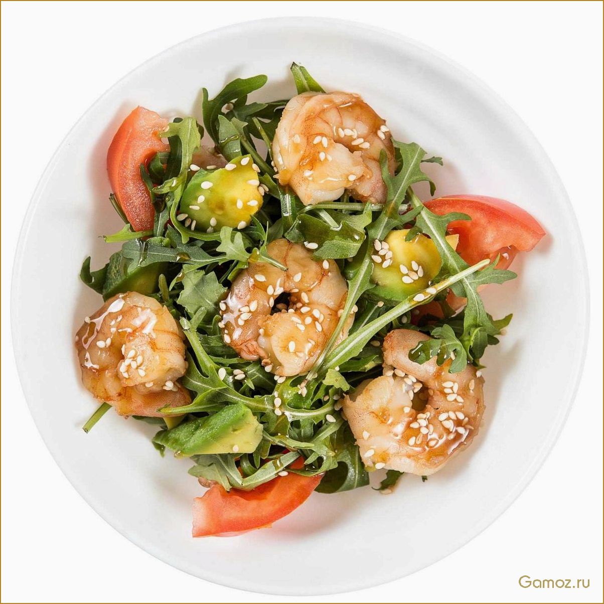 (салат, руккола, креветками, вкусный, полезный) Салат Руккола с креветками — вкусный и полезный рецепт для здорового питания
