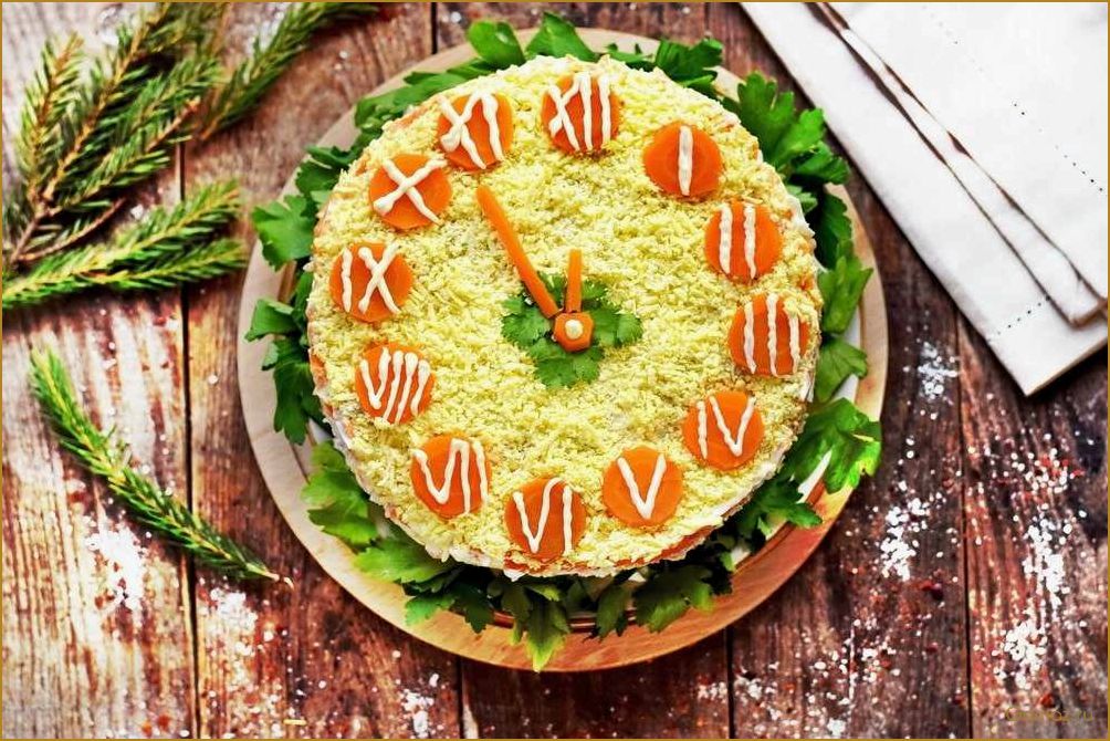 (салат, часики, вкусное, оригинальное, блюдо) Салат