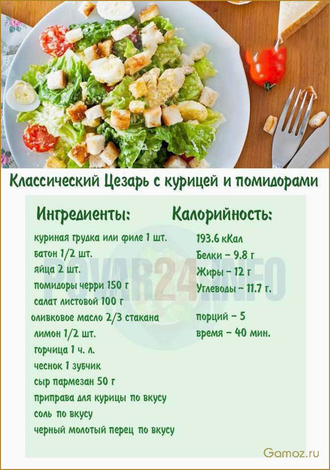 Салат Цезарь с курицей и сухариками — рецепт приготовления и секреты вкуса