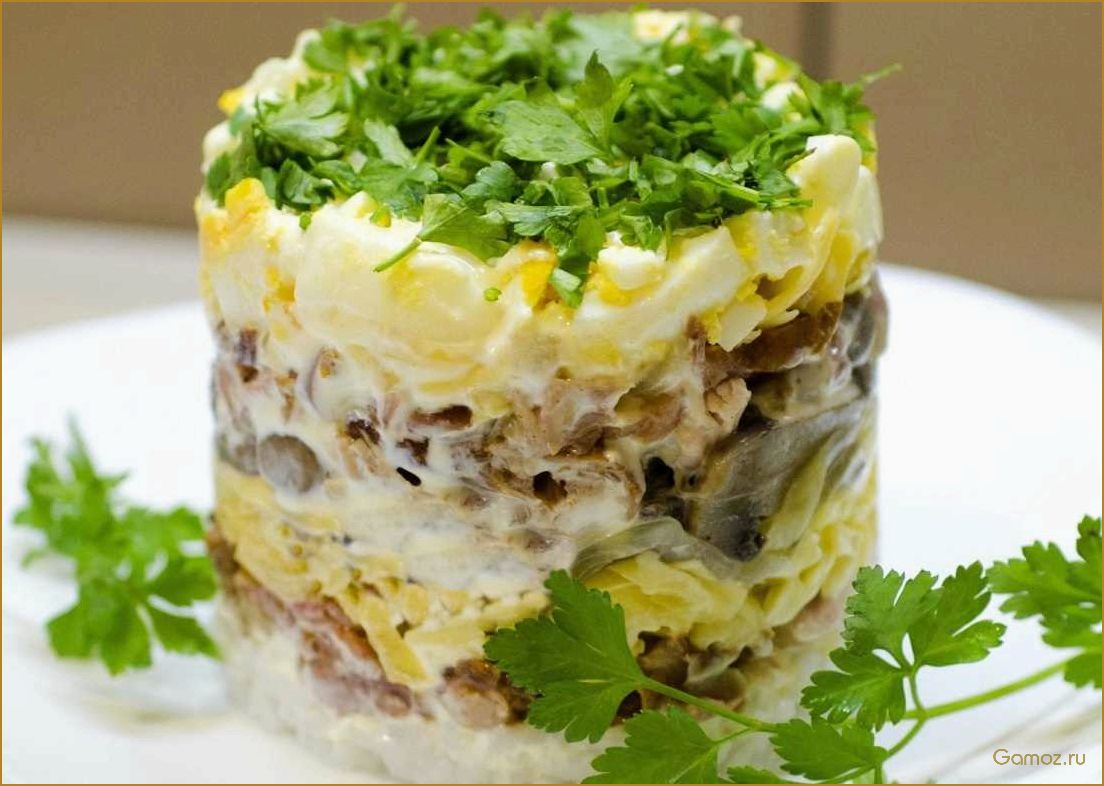 (салат, курицей, яйцом, грибами, огурцом) Салат с курицей, яйцом, грибами и огурцом — простой и вкусный рецепт для семейного ужина