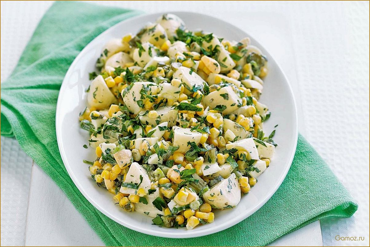 Рецепт вкусного салата с огурцом и кукурузой 