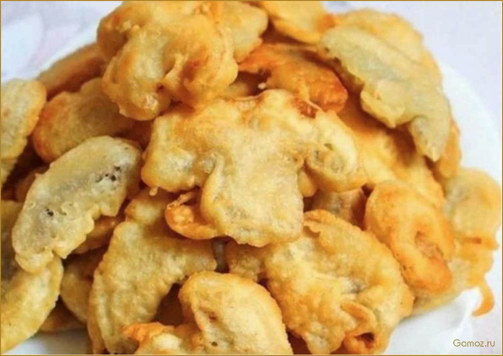 Шампиньоны в кляре — нежный рецепт с аппетитными кусочками грибов, обволакивающими сочным тестом