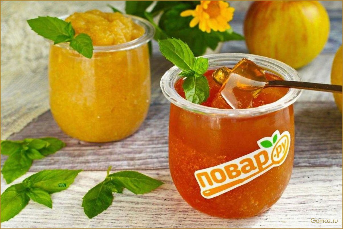(яблочное, желе, мятой) Яблочное желе с мятой