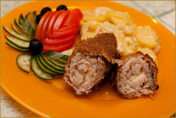 (рулетики, свинины, грибами) Рулетики из свинины с грибами