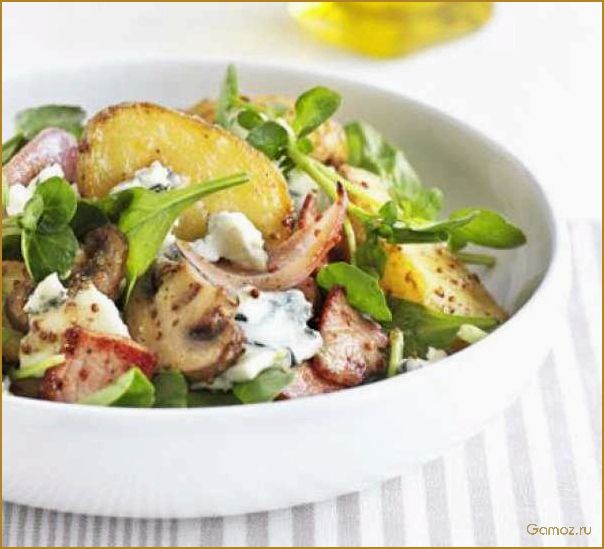 Как приготовить вкусный и сытный теплый салат с картофелем и беконом