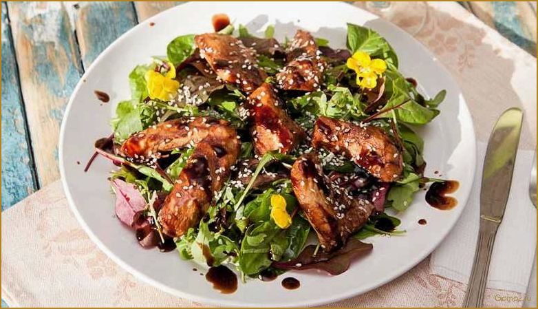 (теплый, салат, курицей, идеальный, выбор) Теплый салат с курицей — идеальный выбор для зимнего ужина