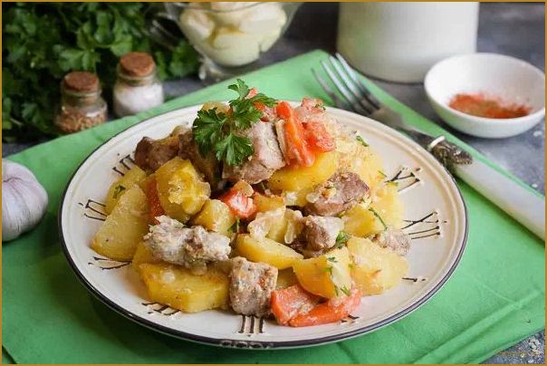 Картошка с мясом в рукаве в духовке: рецепт с фото пошагово